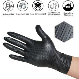 XL -10 BOXES Black Diamond Grip Nitrile Industrial Gloves - Automotive shop